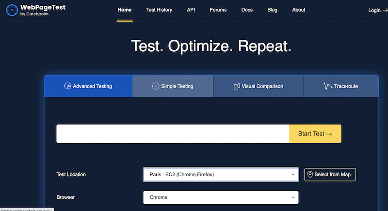 使用 WebPageTest 测试我们的 WordPress 网站