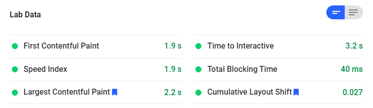 google-pagespeed-insights-lab-data