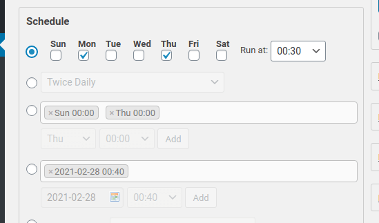 schedules