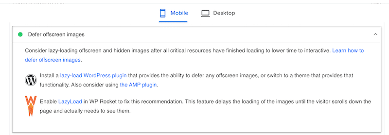 WP Rocket and PageSpeed Insights - Source_ PageSpee