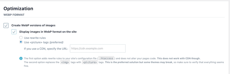 Web Conversion from the WordPress dashboard