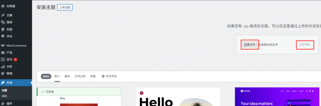 select theme files